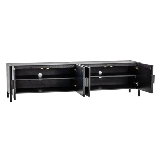 Adaline 2.1m Wooden TV Entertainment Unit - Black TV/Entertainment Unit Nicki-Core   