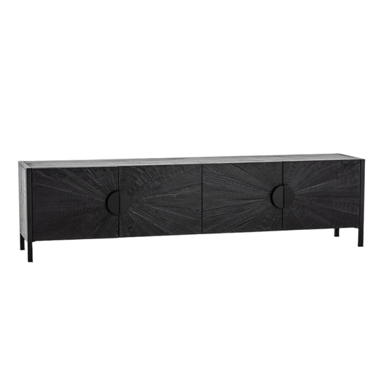 Adaline 2.1m Wooden TV Entertainment Unit - Black TV/Entertainment Unit Nicki-Core   