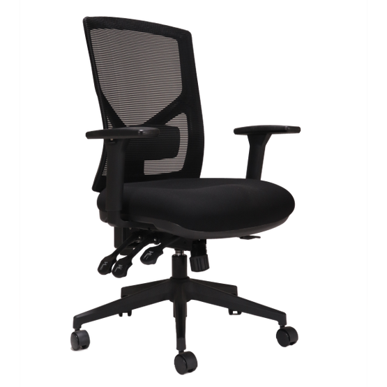 Windy Mesh Back Fabric Office Chair - Black Office Chair Rline-Local   