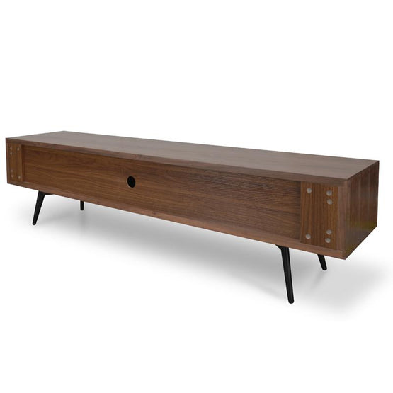 Ex Display - Liam 180cm Wooden TV Unit With Black Matt Drawers - Walnut TV/Entertainment Unit Dwood-Core   