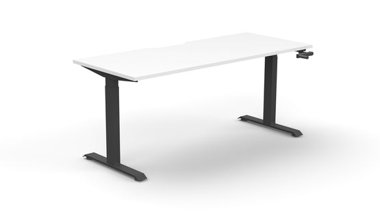 Boost Crank 1.5m Single Sided Workstation - White & Black Office Desk Rline-Local   