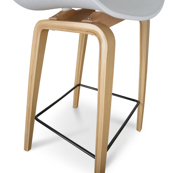 Rachel 65cm Bar Stool - White And Natural Bar Stool Swady-Core   