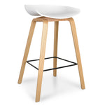 Rachel 65cm Bar Stool - White And Natural Bar Stool Swady-Core   