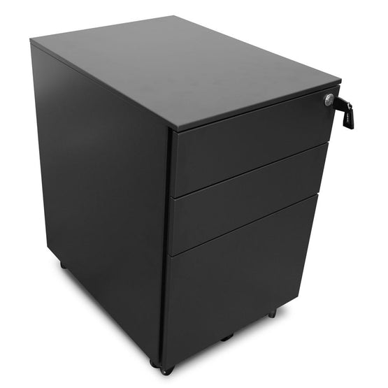 Ex Display - Russel 3 Drawers Mobile Pedestal - Black Pedestal Sun Desk-Core   