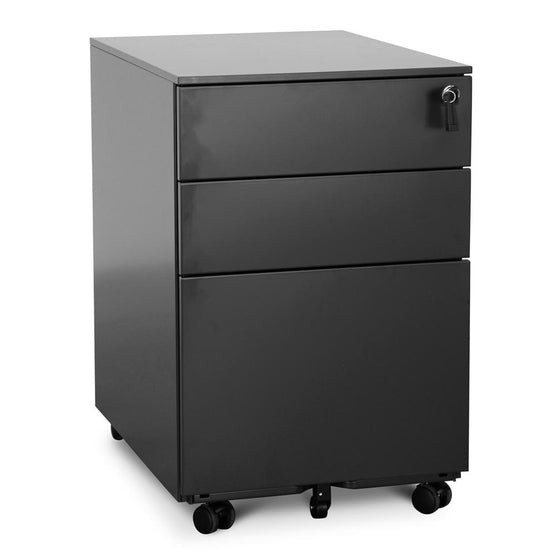 Ex Display - Russel 3 Drawers Mobile Pedestal - Black Pedestal Sun Desk-Core   