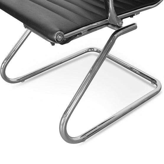 Ex Display - Charlie Visitor Office Chair - Black PU Office Chair Yus Furniture-Core   