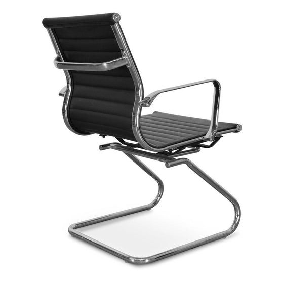 Ex Display - Charlie Visitor Office Chair - Black PU Office Chair Yus Furniture-Core   