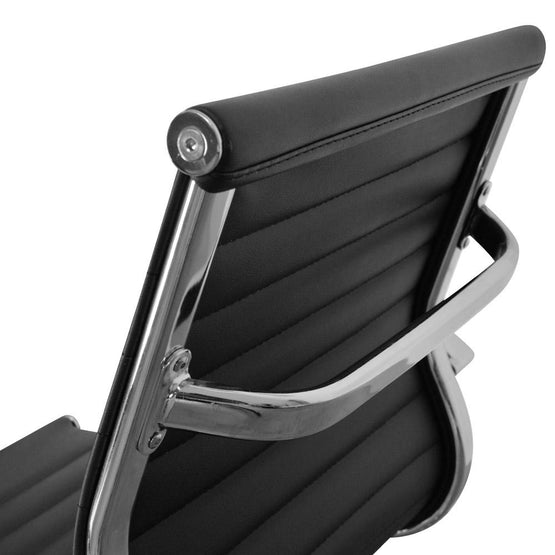 Ex Display - Charlie Visitor Office Chair - Black PU Office Chair Yus Furniture-Core   