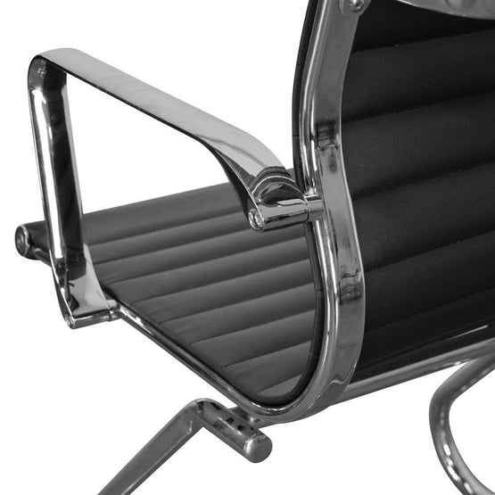 Ex Display - Charlie Visitor Office Chair - Black PU Office Chair Yus Furniture-Core   