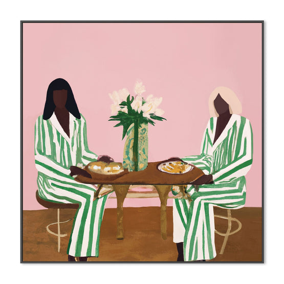 Blazer Dinner Date, By Stacey Williams Wall Art Gioia-Local 50x50cm Framed Canvas Black