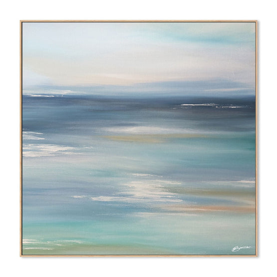 Coastal Dreaming, By Joanne Barnes Wall Art Gioia-Local 50x50cm Framed Canvas Oak