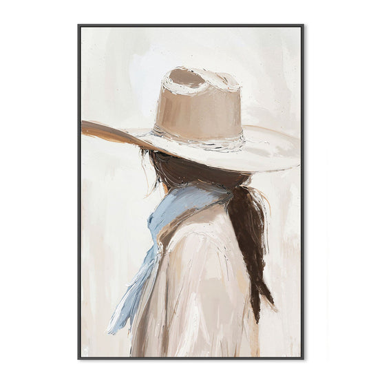 Cowgirl, By Lady Hana Wall Art Gioia-Local 40x60cm Framed Canvas Black