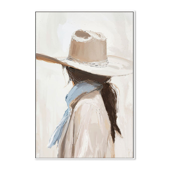 Cowgirl, By Lady Hana Wall Art Gioia-Local 40x60cm Framed Canvas White