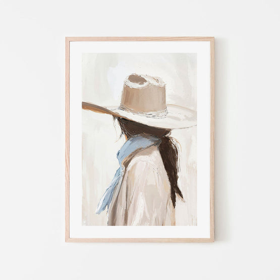 Cowgirl, By Lady Hana Wall Art Gioia-Local 40x60cm Framed Poster Black