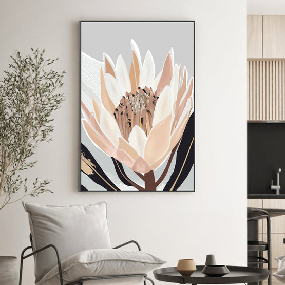 Cream Silver Protea, By Stacey Williams Wall Art Gioia-Local