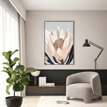 Cream Silver Protea, By Stacey Williams Wall Art Gioia-Local