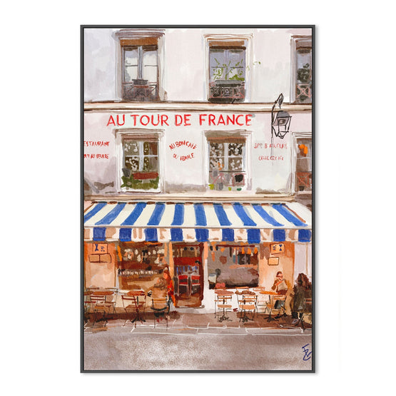 French Bistro, By Ekaterina Zagorska Wall Art Gioia-Local 40x60cm Framed Canvas Black