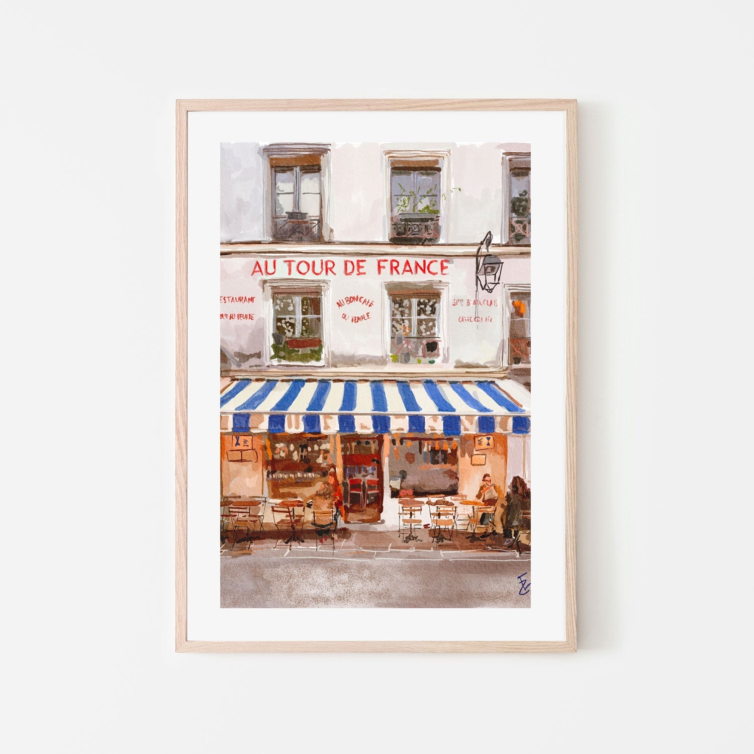 French Bistro, By Ekaterina Zagorska Wall Art Gioia-Local 40x60cm Framed Poster Black