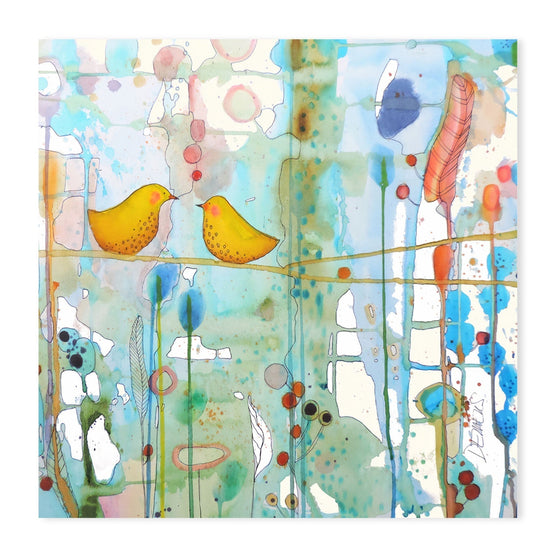 Lovers, By Sylvie Demers Wall Art Gioia-Local 50x50cm Framed Canvas Gold