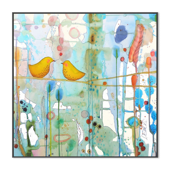 Lovers, By Sylvie Demers Wall Art Gioia-Local 50x50cm Framed Canvas Black