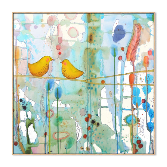 Lovers, By Sylvie Demers Wall Art Gioia-Local 50x50cm Framed Canvas Oak