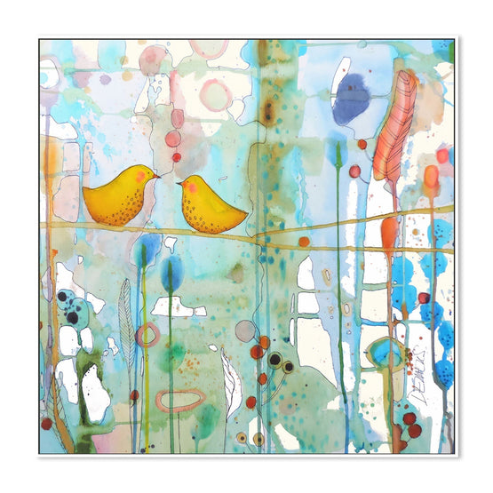 Lovers, By Sylvie Demers Wall Art Gioia-Local 50x50cm Framed Canvas White