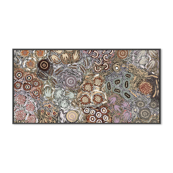 My Great Great Grandmothers Land, Style A, Warm Earthy Tone, By Azeza Possum Wall Art Gioia-Local 40x80cm Black 