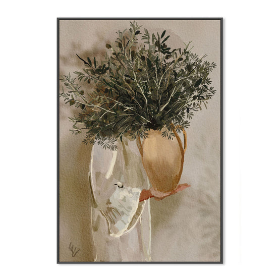 Olive Lady, By Ekaterina Zagorska Wall Art Gioia-Local 40x60cm Framed Canvas Black