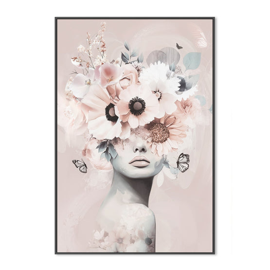 Pink Petal Veil, By Bella Eve Wall Art Gioia-Local 40x60cm Framed Canvas Black