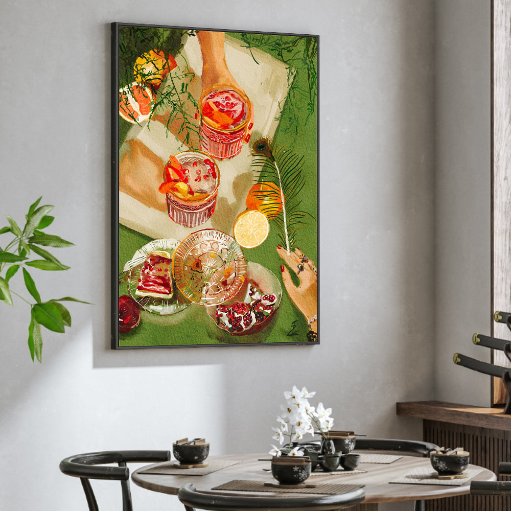 Pomegrante Cocktails, By Ekaterina Zagorska Wall Art Gioia-Local