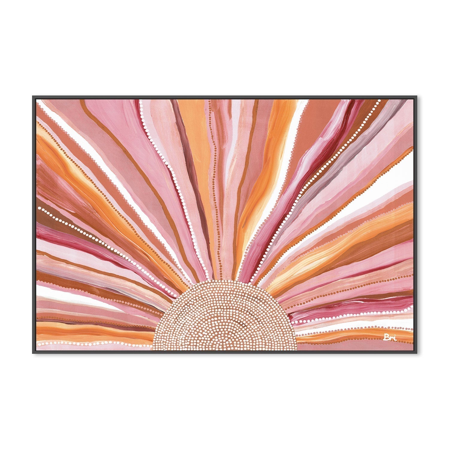 Rising Sun, Bold Earthly Tones, By Bri Chelman Wall Art Gioia-Local 40x60cm Framed Canvas Black