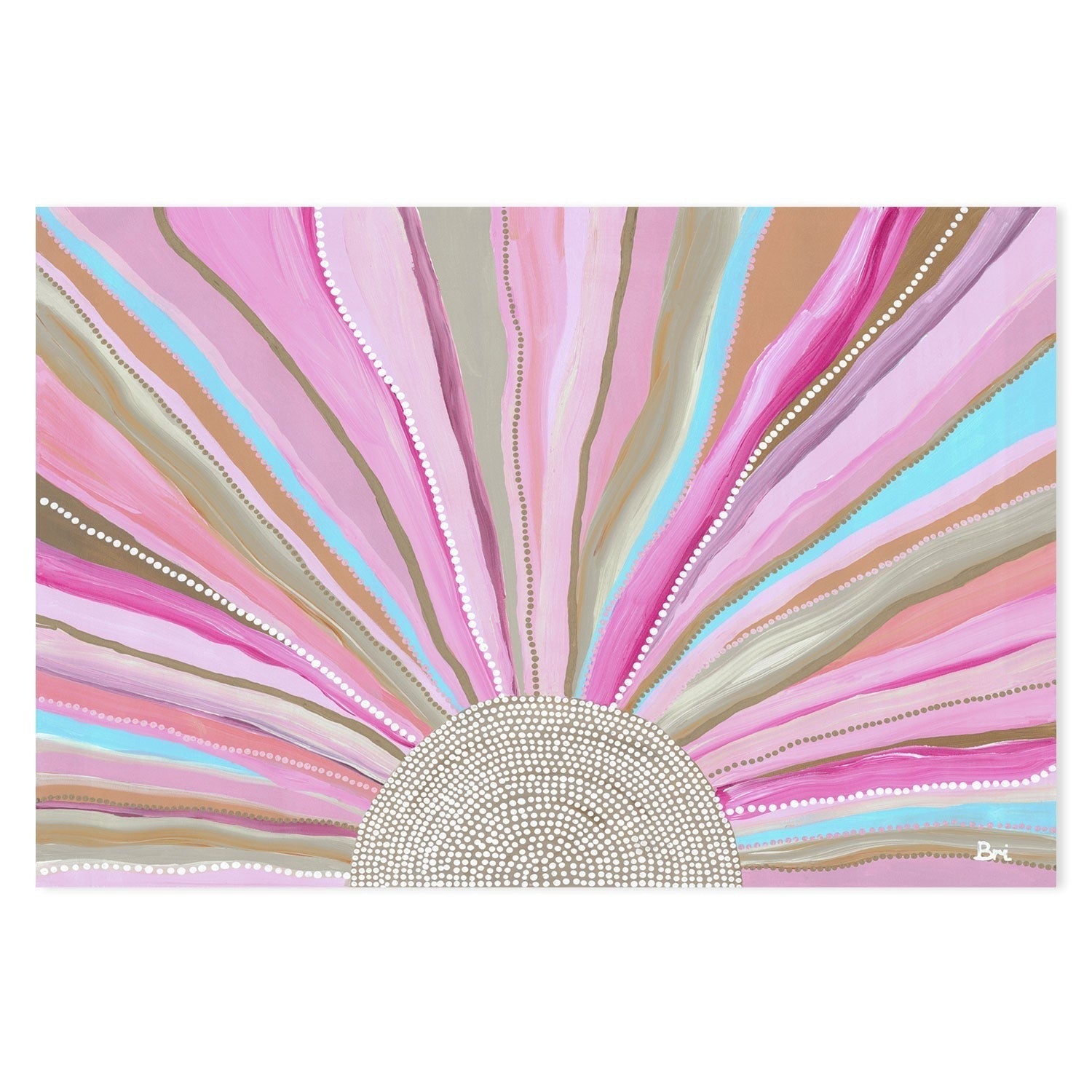 Rising Sun, Bold Pink Tones, By Bri Chelman Wall Art Gioia-Local 40x60cm Framed Canvas Gold