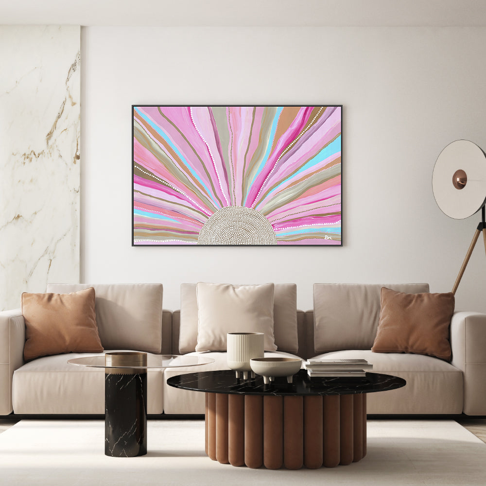 Rising Sun, Bold Pink Tones, By Bri Chelman Wall Art Gioia-Local