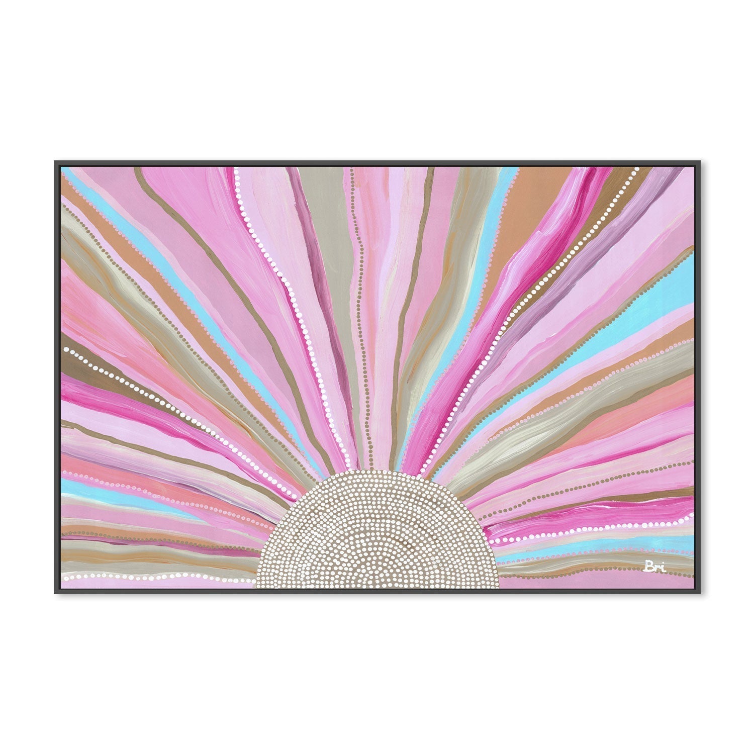 Rising Sun, Bold Pink Tones, By Bri Chelman Wall Art Gioia-Local 40x60cm Framed Canvas Black