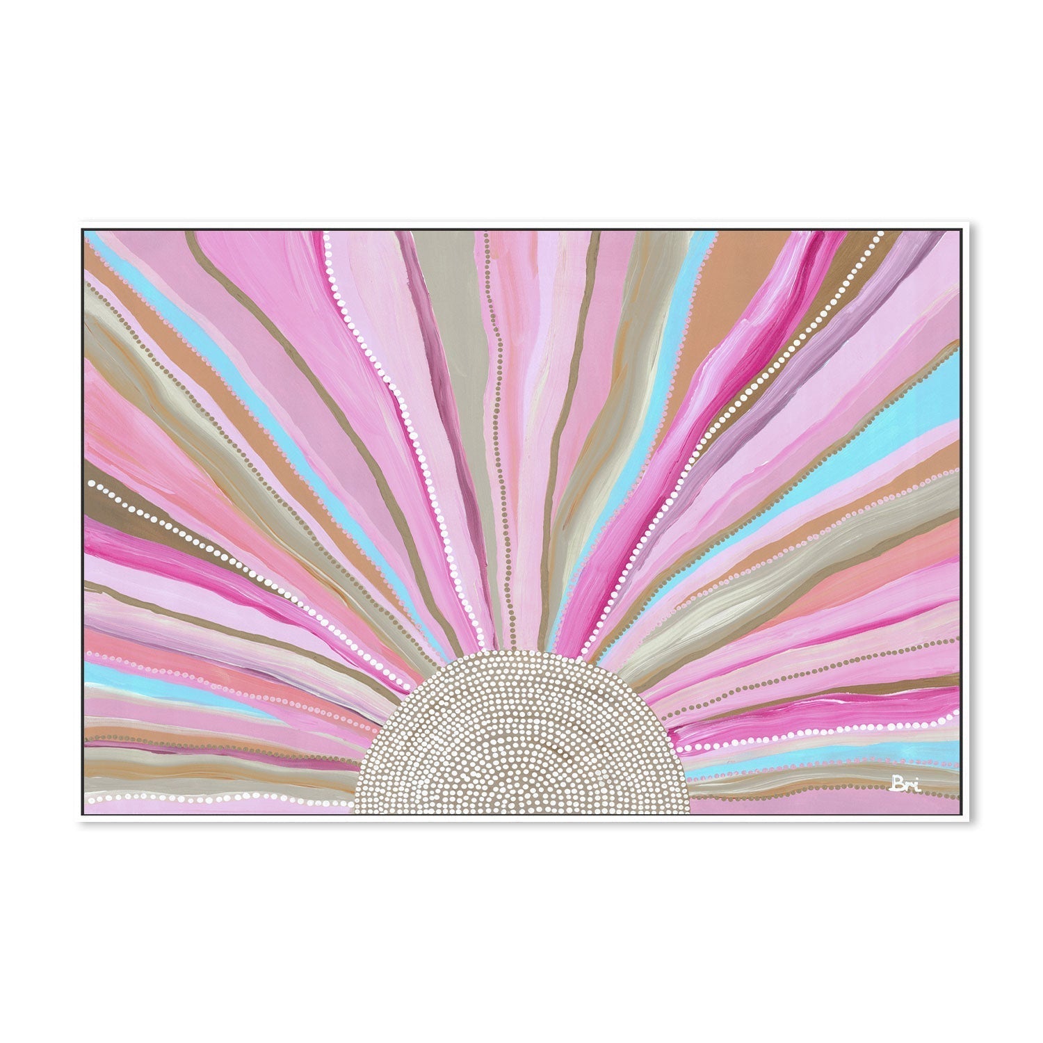 Rising Sun, Bold Pink Tones, By Bri Chelman Wall Art Gioia-Local 40x60cm Framed Canvas White