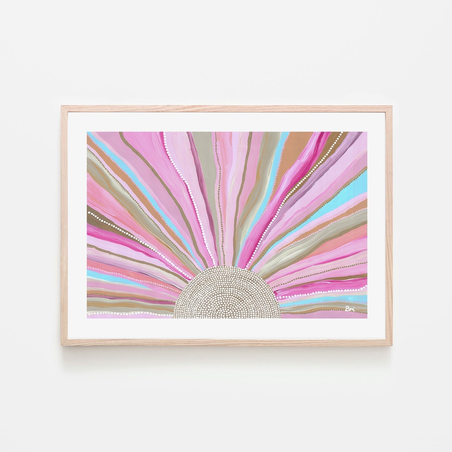 Rising Sun, Bold Pink Tones, By Bri Chelman Wall Art Gioia-Local 40x60cm Framed Poster Black