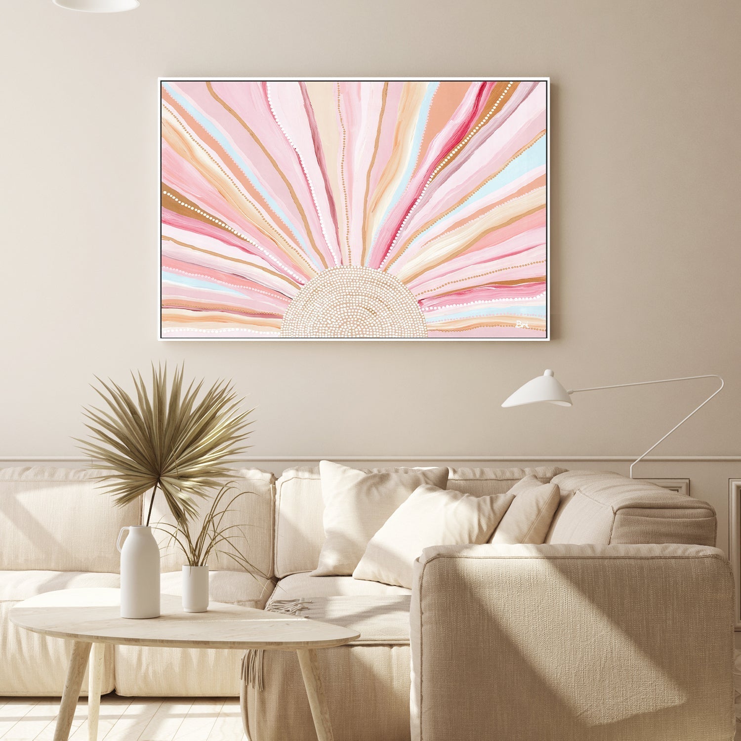 Rising Sun, Soft Pastel Tones, By Bri Chelman Wall Art Gioia-Local