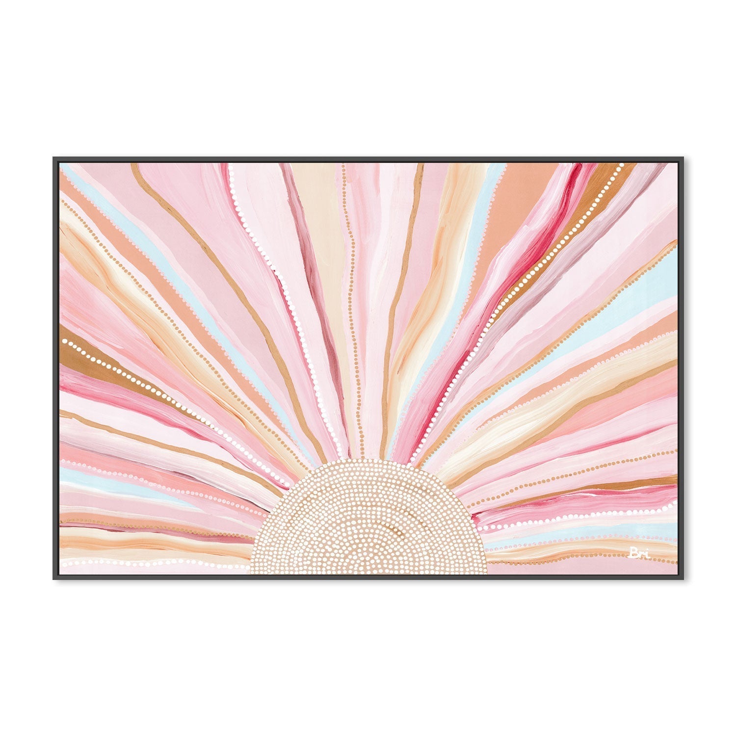 Rising Sun, Soft Pastel Tones, By Bri Chelman Wall Art Gioia-Local 40x60cm Framed Canvas Black