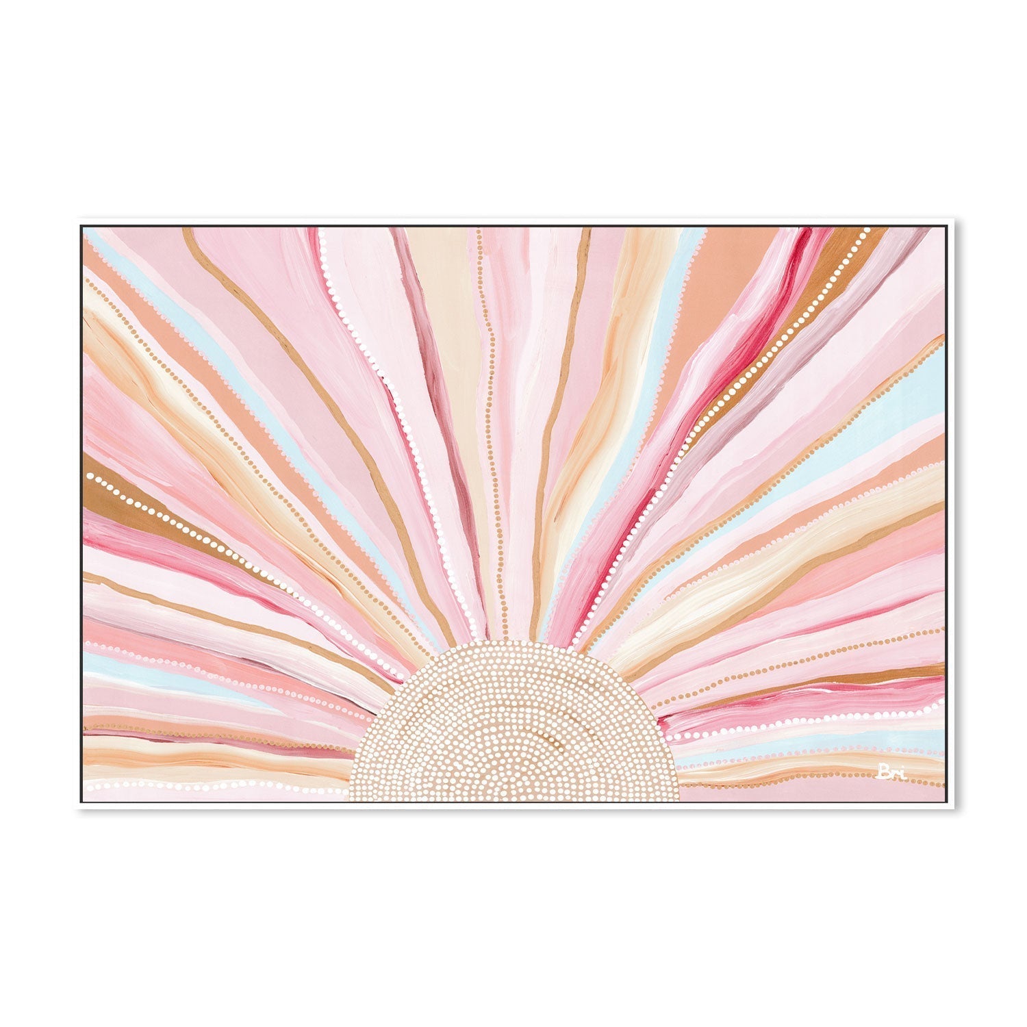 Rising Sun, Soft Pastel Tones, By Bri Chelman Wall Art Gioia-Local 40x60cm Framed Canvas White