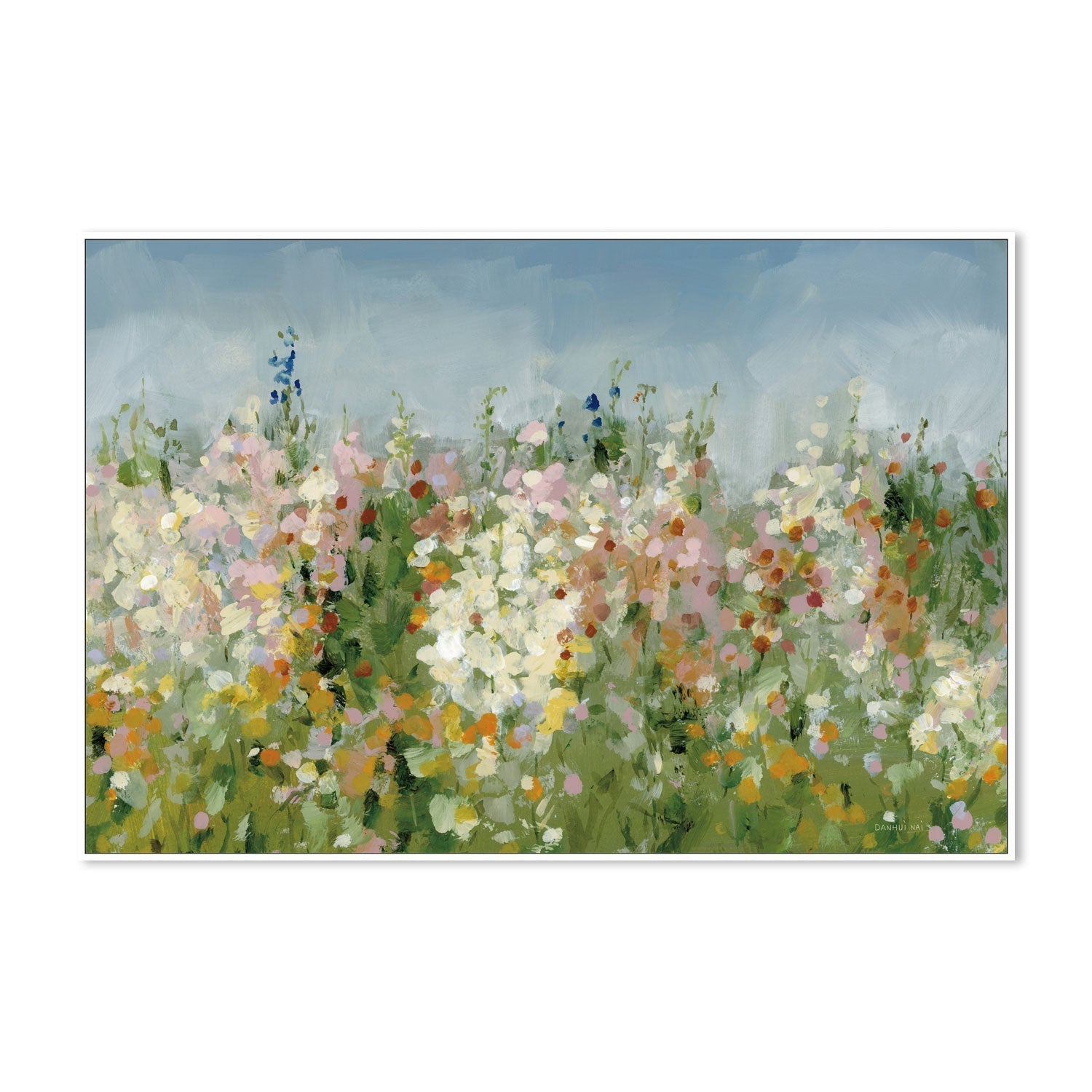 Tranquil Field, By Danhui Nai Wall Art Gioia-Local 40x60cm Framed Canvas White