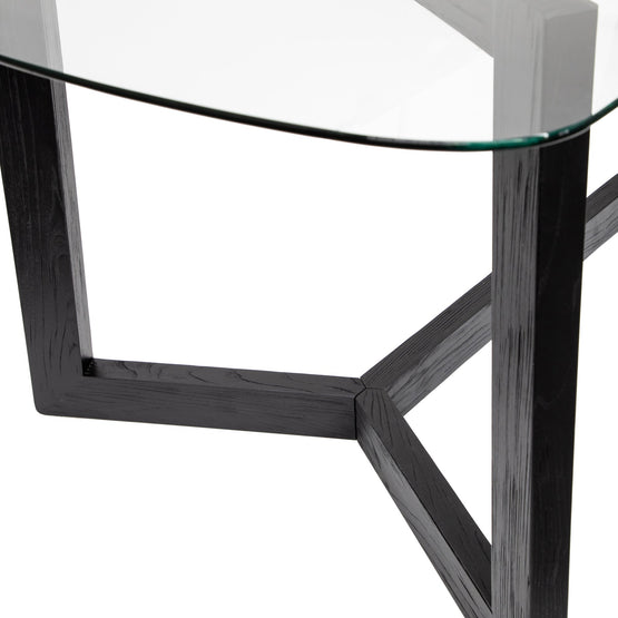 Ex Display - Massey 2.4m Dining Table - Glass Top with Black Base  Nicki-Core   