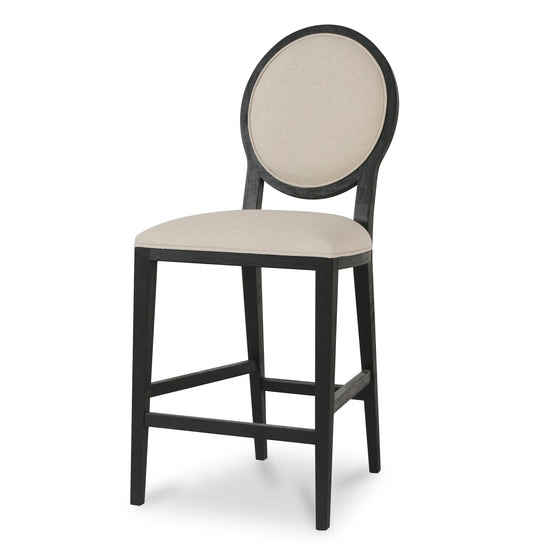 Ex Display - Set of 2 - Lula 65cm Black Frame Bar Stool - Light Beige Bar Stool LJ-Core