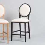 Ex Display - Set of 2 - Lula 65cm Black Frame Bar Stool - Light Beige Bar Stool LJ-Core