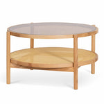 Simra 86cm Glass Top Coffee Table - Natural - Last One Coffee Table Iggy-Core   