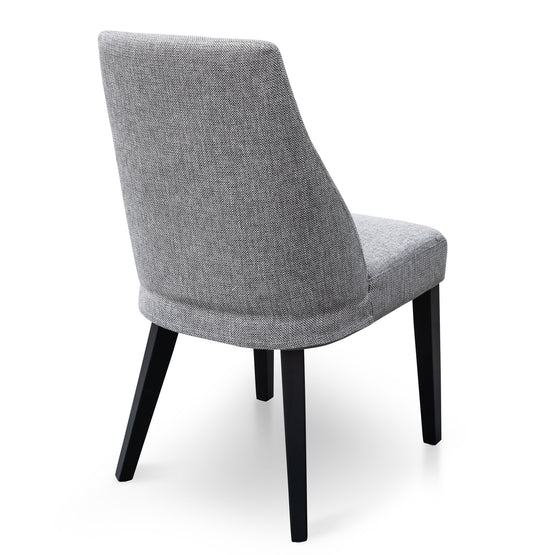 Ex Display - Rivera Fabric Dining Chair - Graphite Grey - Black Legs Dining Chair K Sofa-Core   