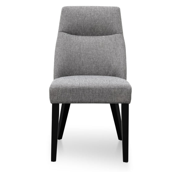 Ex Display - Rivera Fabric Dining Chair - Graphite Grey - Black Legs Dining Chair K Sofa-Core   