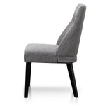 Ex Display - Rivera Fabric Dining Chair - Graphite Grey - Black Legs Dining Chair K Sofa-Core   