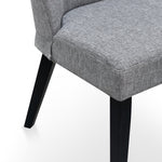 Ex Display - Rivera Fabric Dining Chair - Graphite Grey - Black Legs Dining Chair K Sofa-Core   