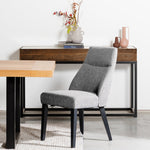 Ex Display - Rivera Fabric Dining Chair - Graphite Grey - Black Legs Dining Chair K Sofa-Core   