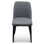 Cesar Fabric Dining Chair - Dark Grey in Black Legs - Last One Dining Chair St Chairs-Core   